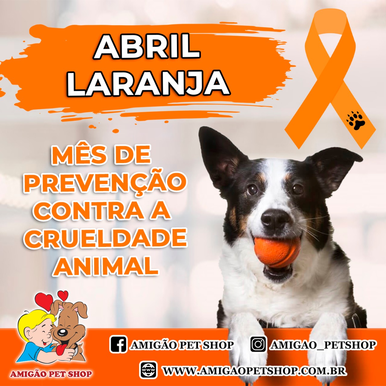 Abril laranja contra crueldade aos animais