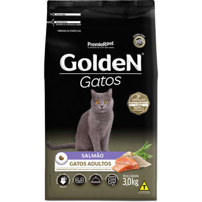 Golden Gatos Adultos Salmão 3kg   (Cód. 7823)