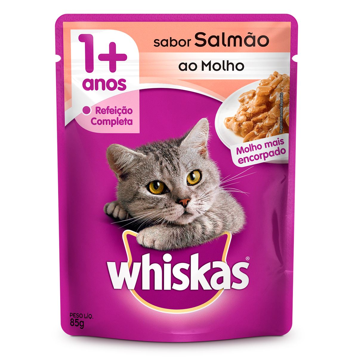 Whiskas Sachê Salmão para Gatos Adultos